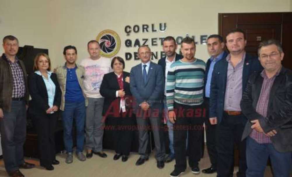 Chp Ergene İlçe Örgütü`nden Çorlu Gazeteciler Derneği`ne Ziyaret