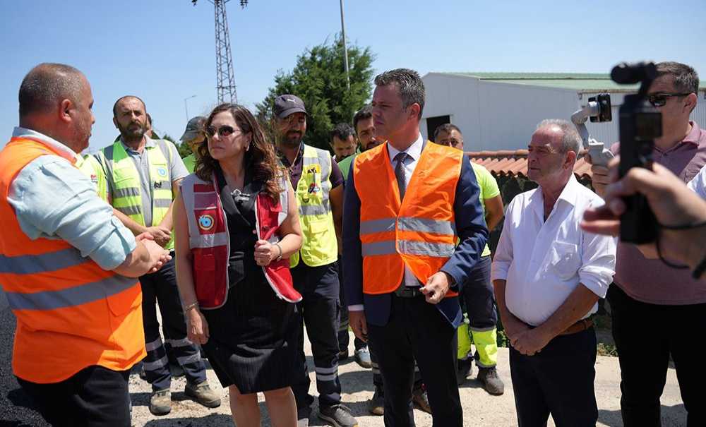 Sarılar Yolundaki Asfalt Çalışmalarını İncelediler