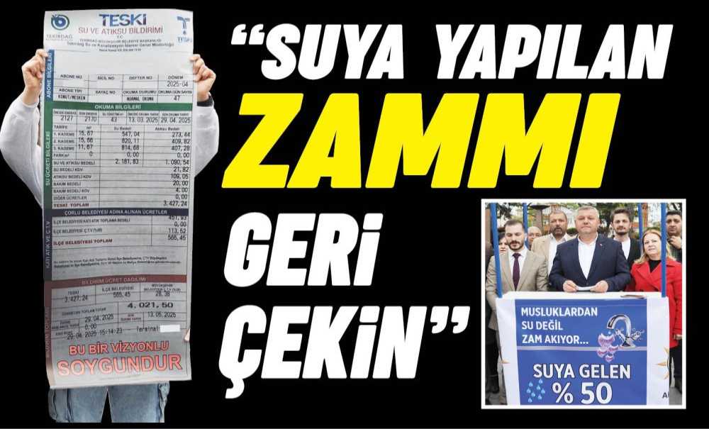 Suya Yapılan Zammı Geri Çekin