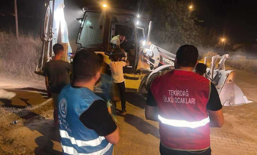 Tekirdağ Ülkü Ocakları'ndan Yangın Bölgesine Anlamlı Destek