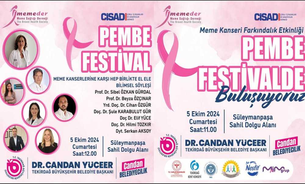 Tekirdağ'da Pembe Festival Ile Meme Kanseri Farkındalığı Artacak