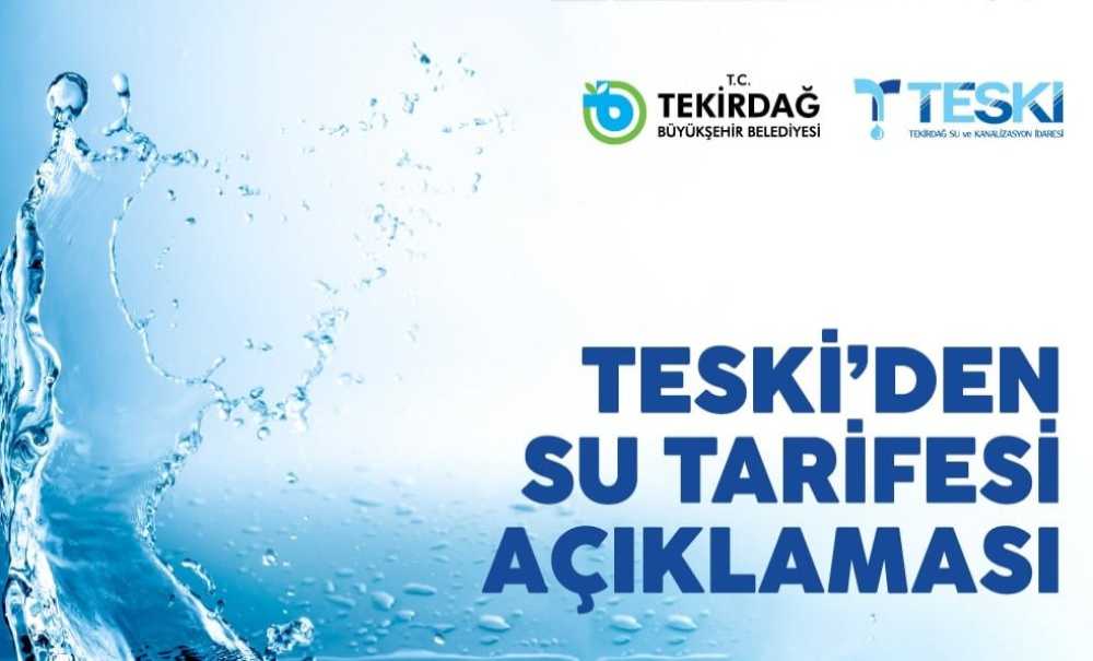 Teski̇'den Su Tarifesi Bilgilendirmesi